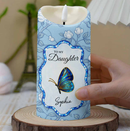 To My Daughter, Love Mom, Butterfly and Flowers