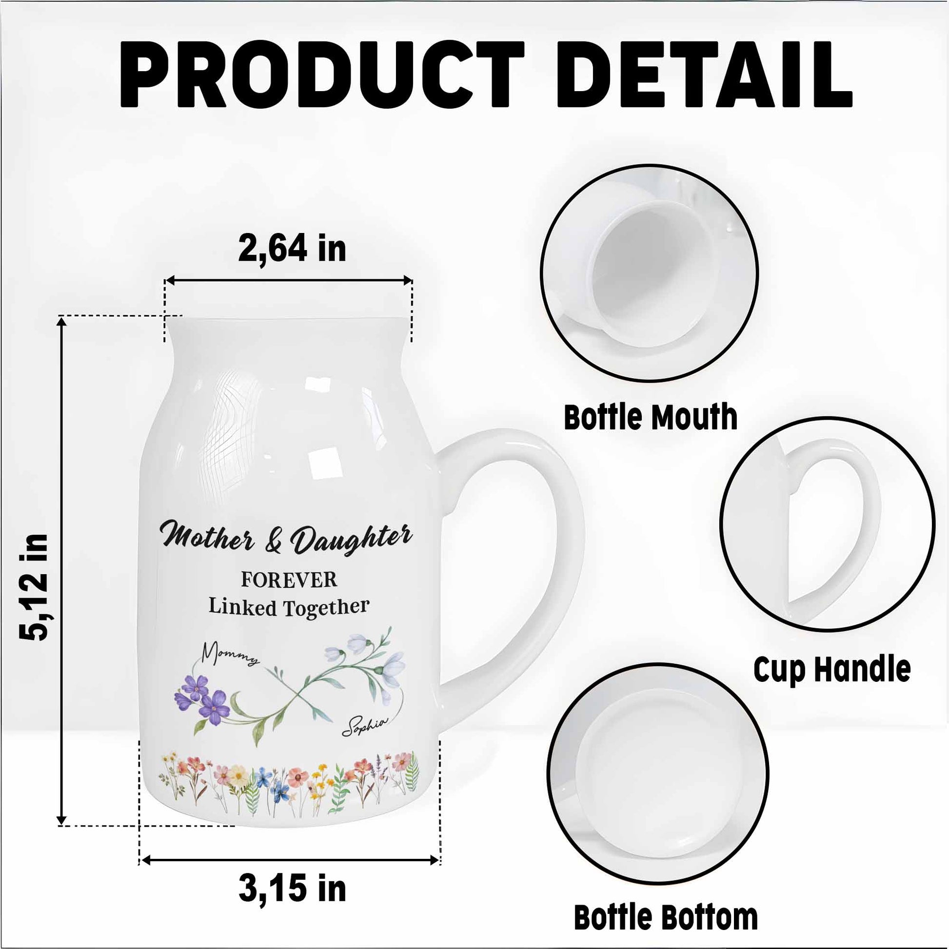 Mother & Daughter Forever Linked Together With Flowers