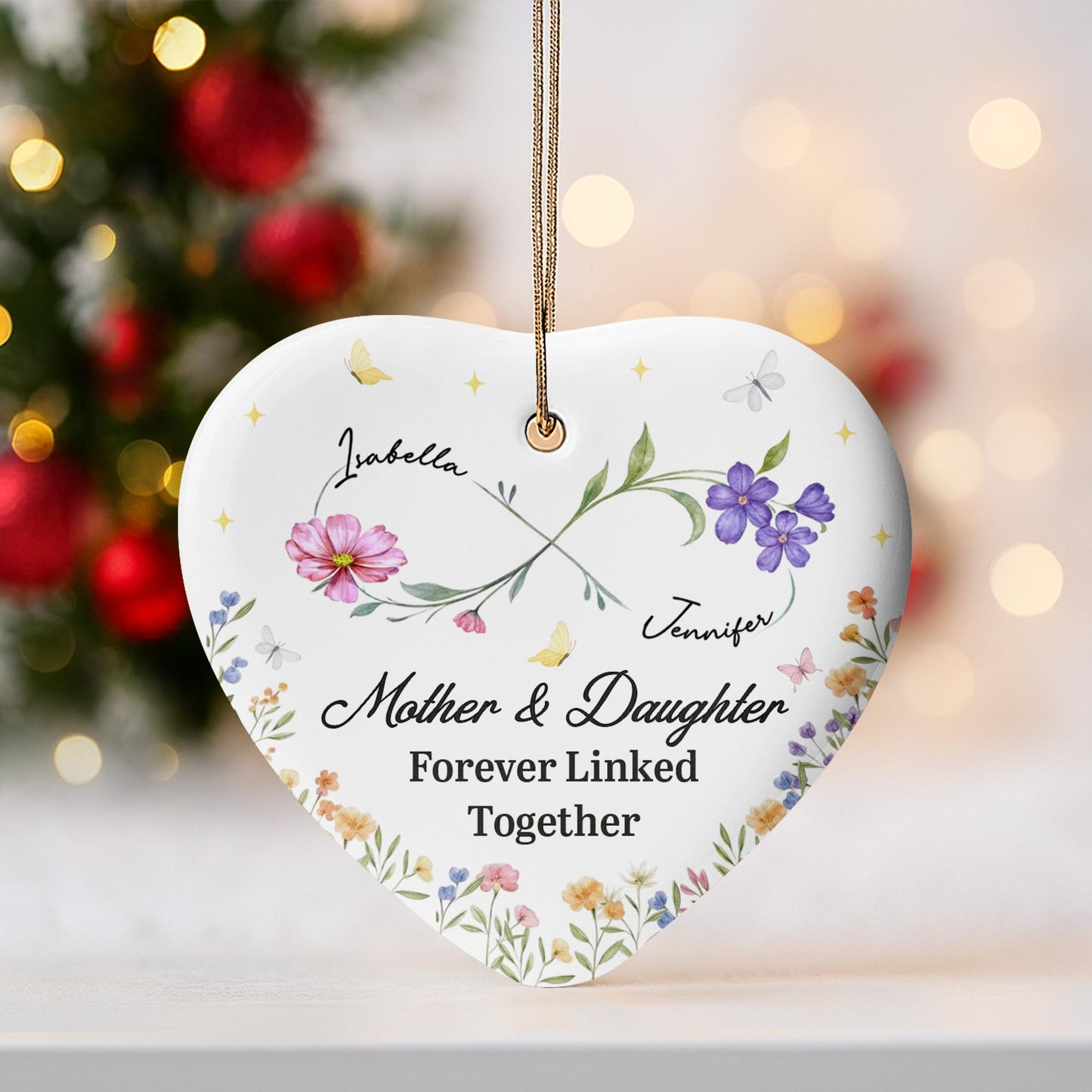 Mother & Daughter Forever Linked Together With Flowers