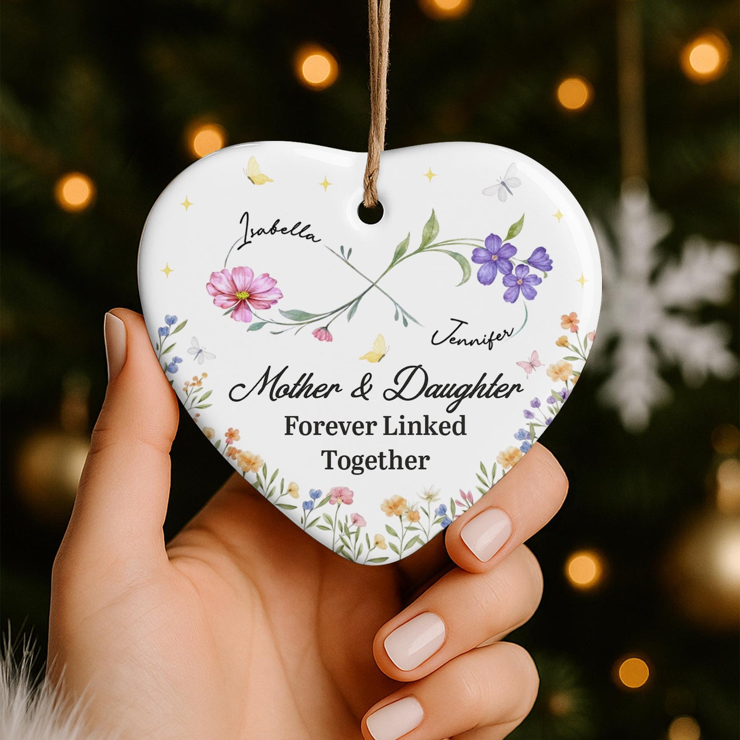 Mother & Daughter Forever Linked Together With Flowers