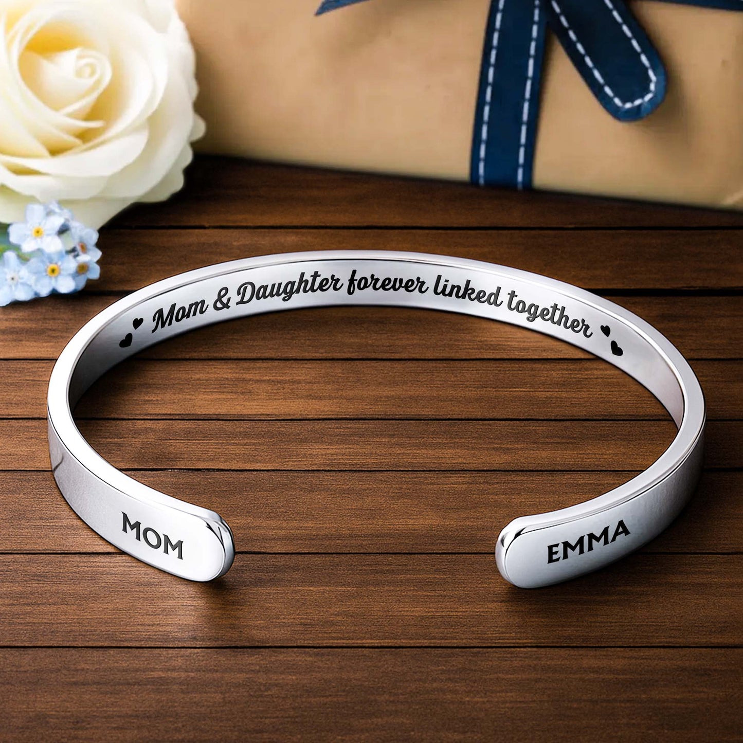 Mom & Daughter Forever Linked Together With Hearts