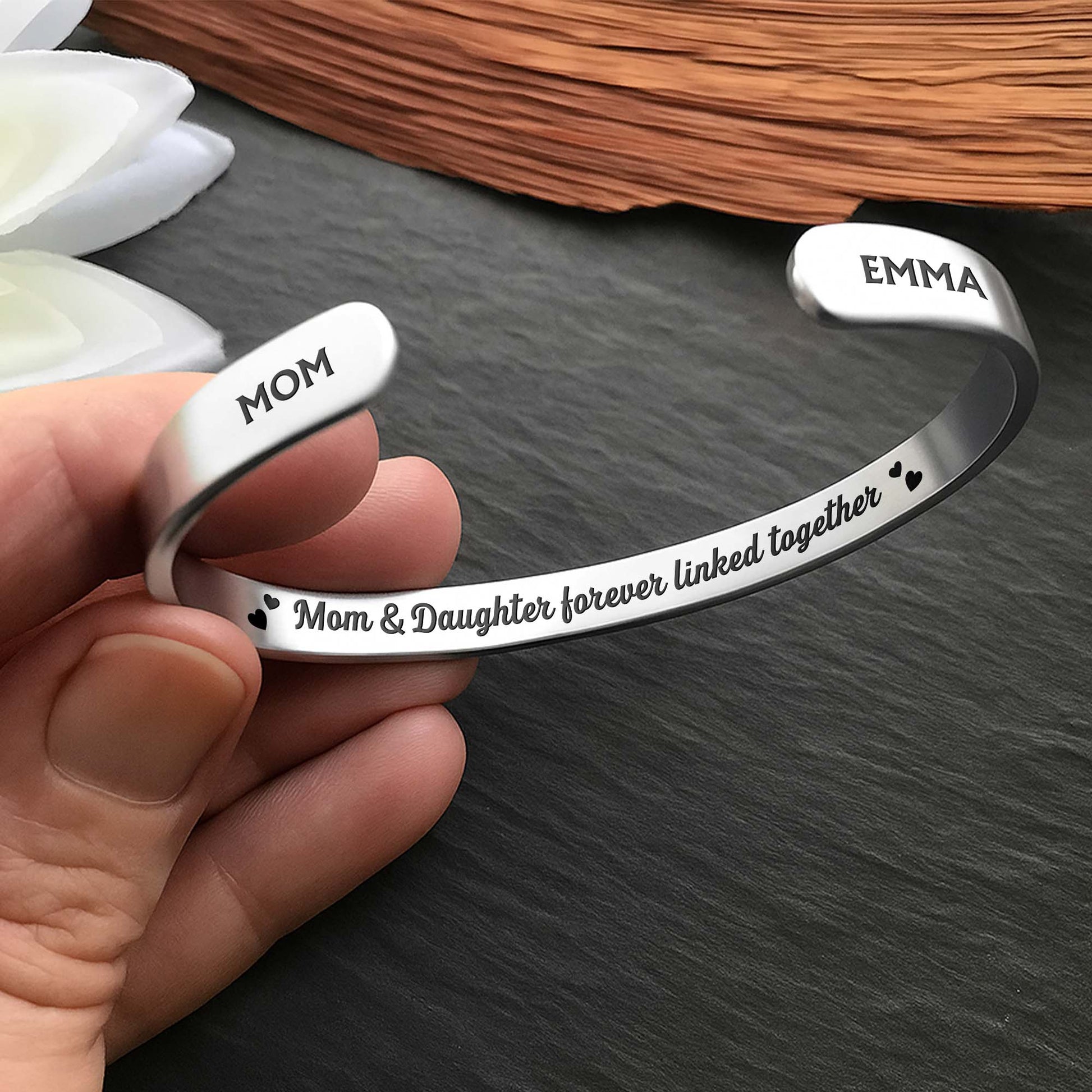 Mom & Daughter Forever Linked Together With Hearts