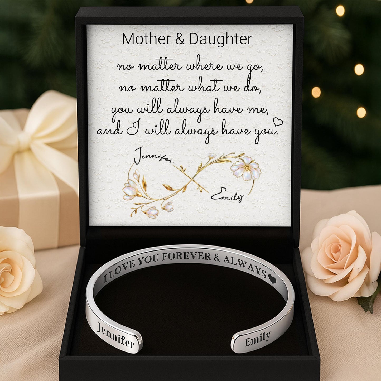 I Love You Forever And Always With Flowers Design