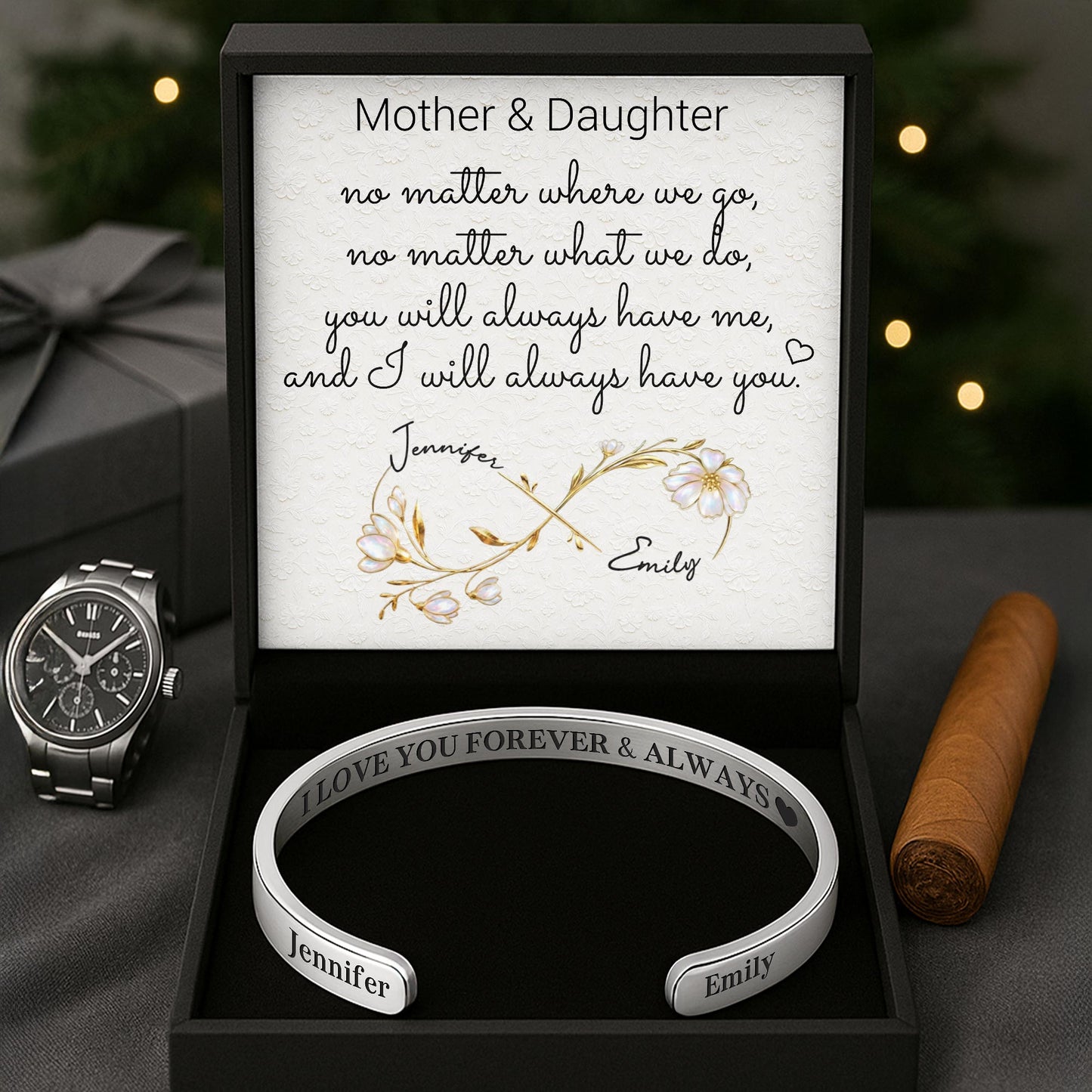 I Love You Forever And Always With Flowers Design