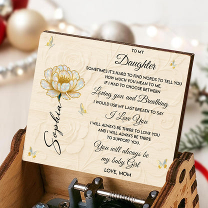 To My Daughter, Flower And Butterflies Love Message