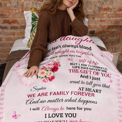 To My Bonus Daughter, Butterfly And Flower Design