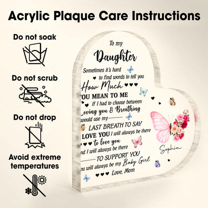 To My Daughter, Butterflies and Flowers Message