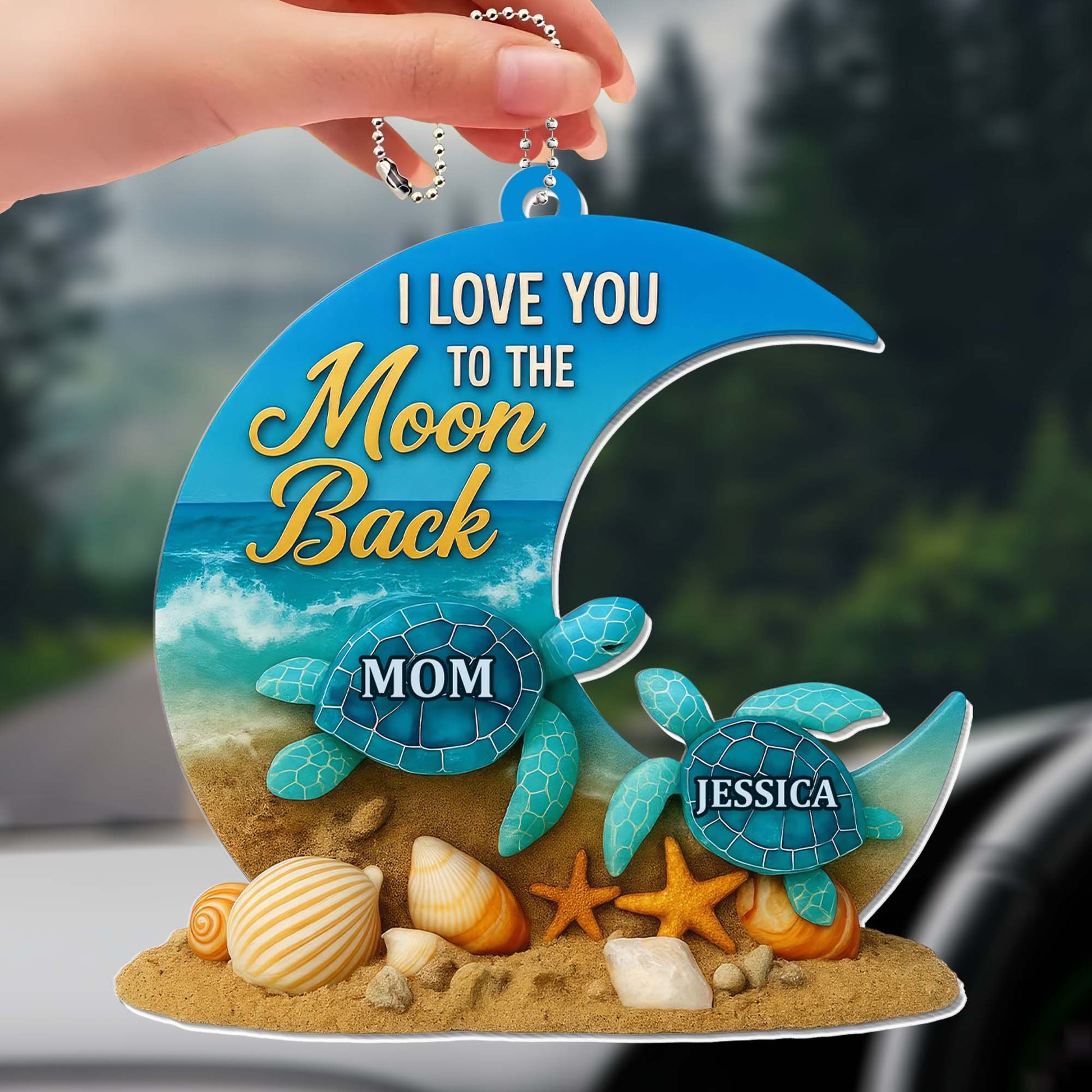 I Love You To The Moon And Back With Sea Turtles And Seashells