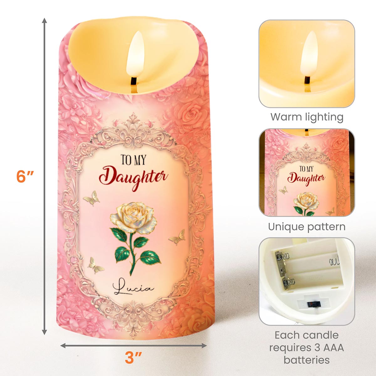 To My Daughter, Adventure on Your Journey, Rose Design