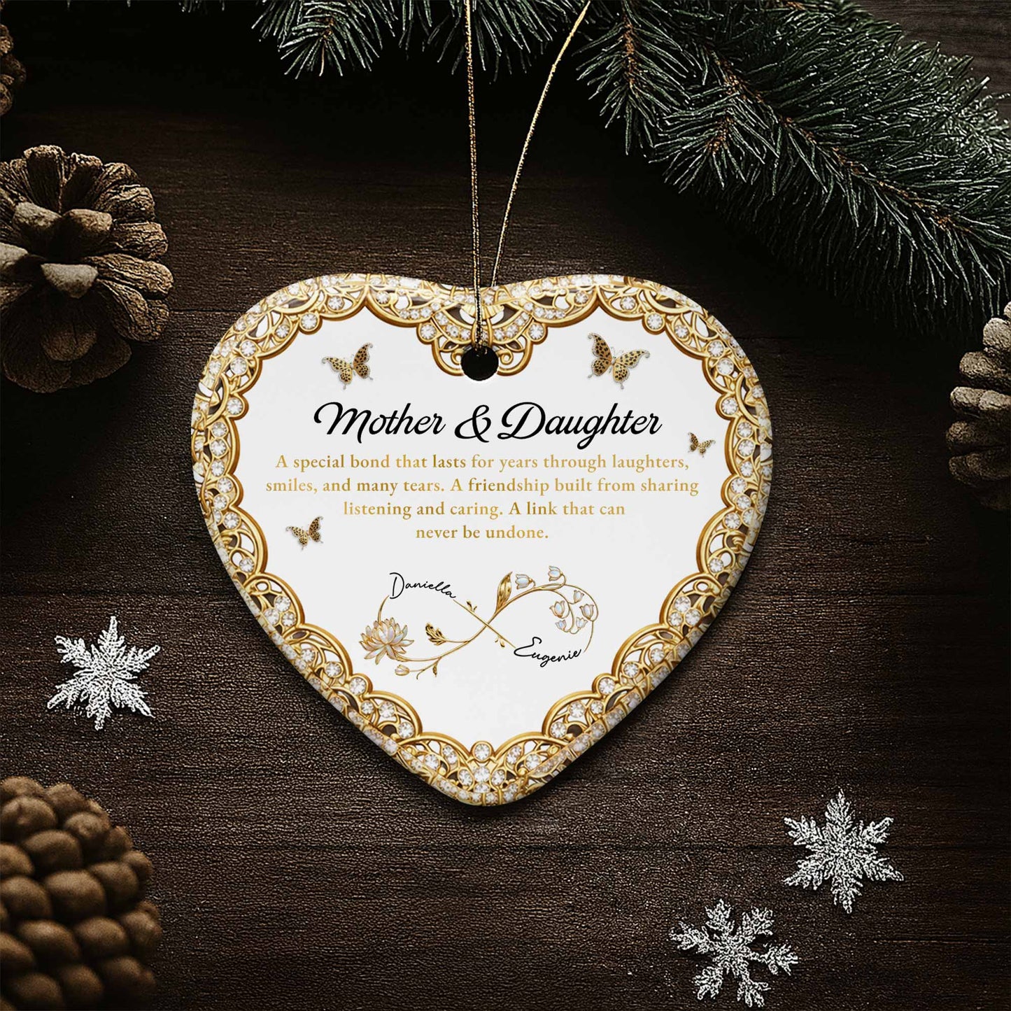 Mother & Daughter, Special Bond, Butterflies And Flowers