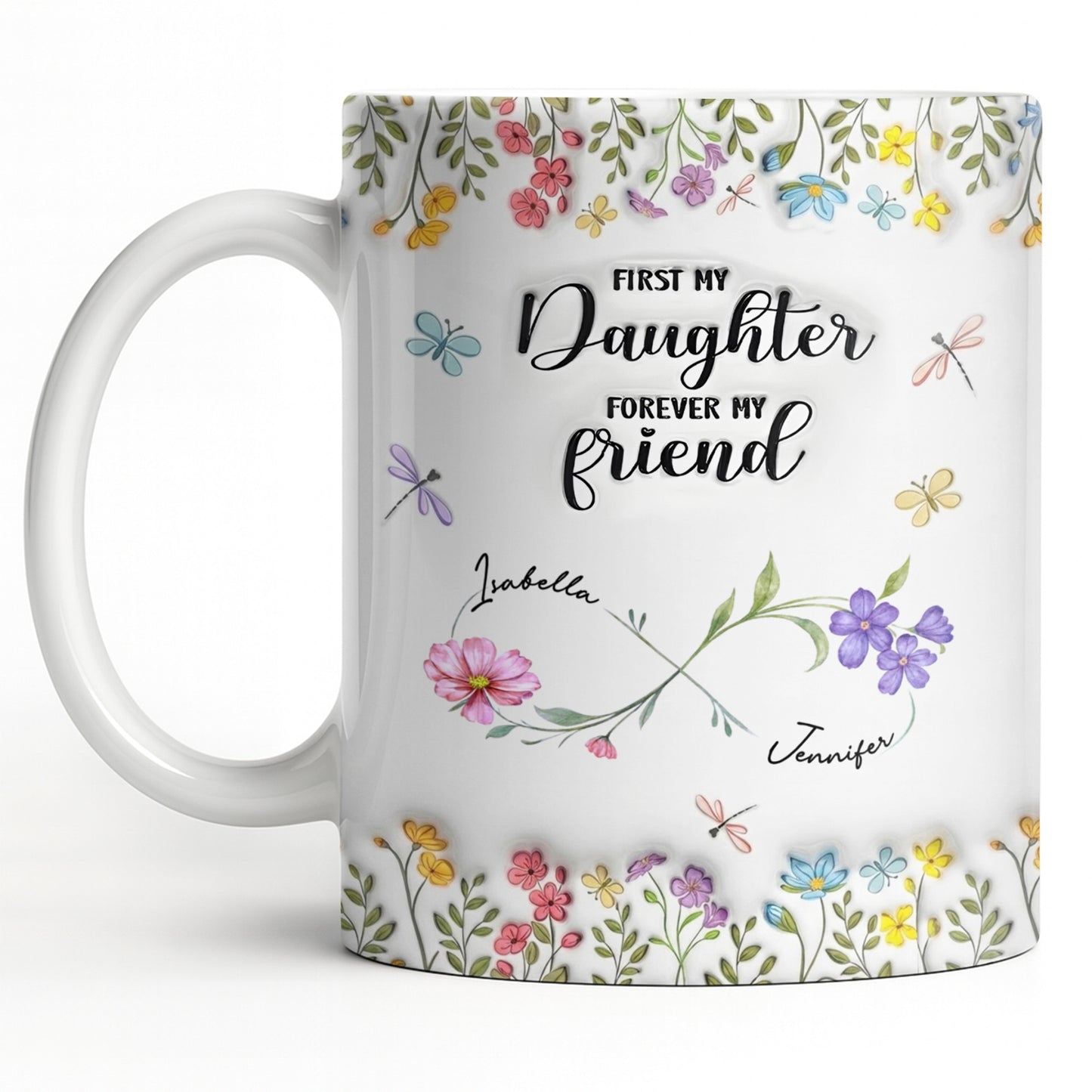 First My Daughter Forever My Friend With Flowers And Butterflies