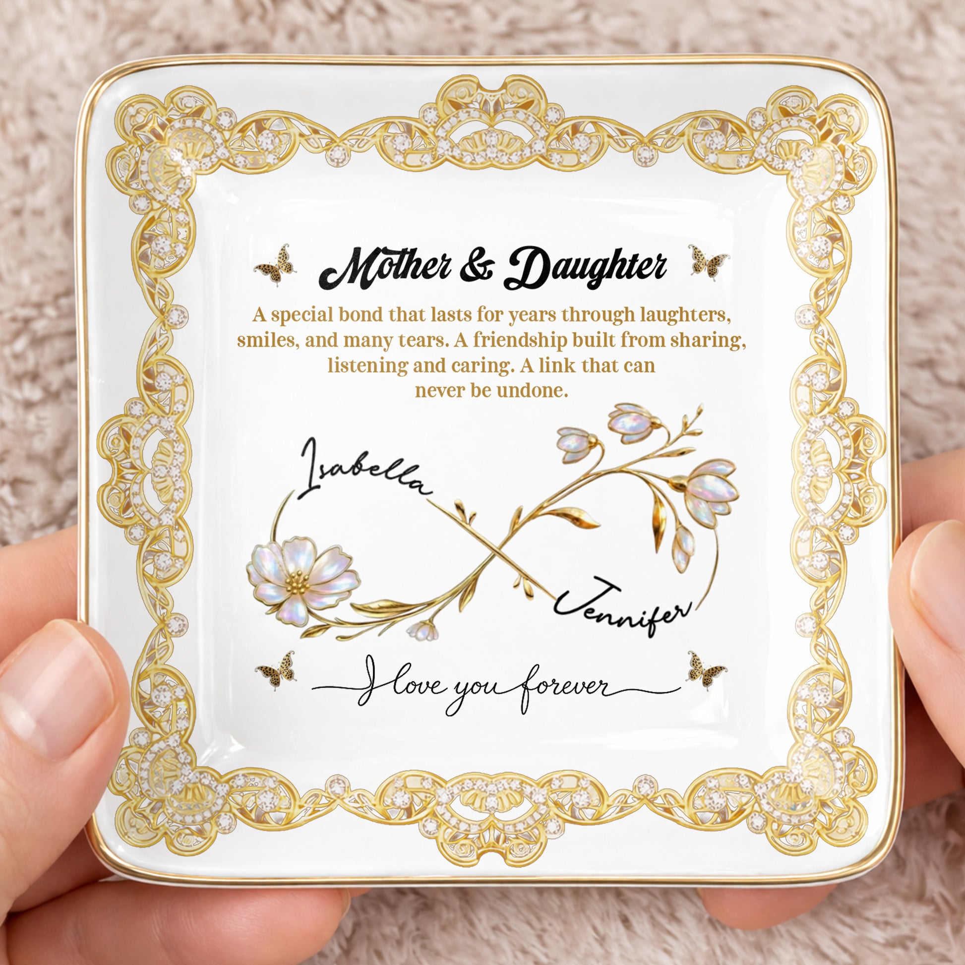 Mother & Daughter, Special Bond, Flowers And Butterflies