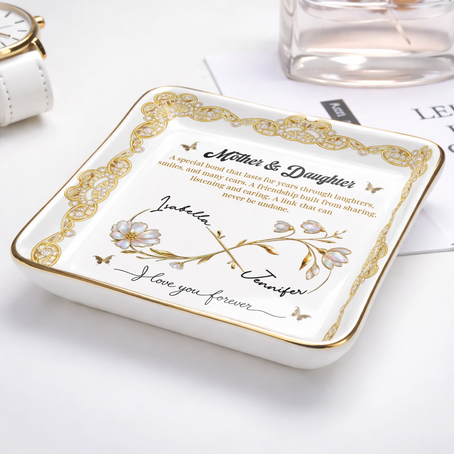 Mother & Daughter, Special Bond, Flowers And Butterflies