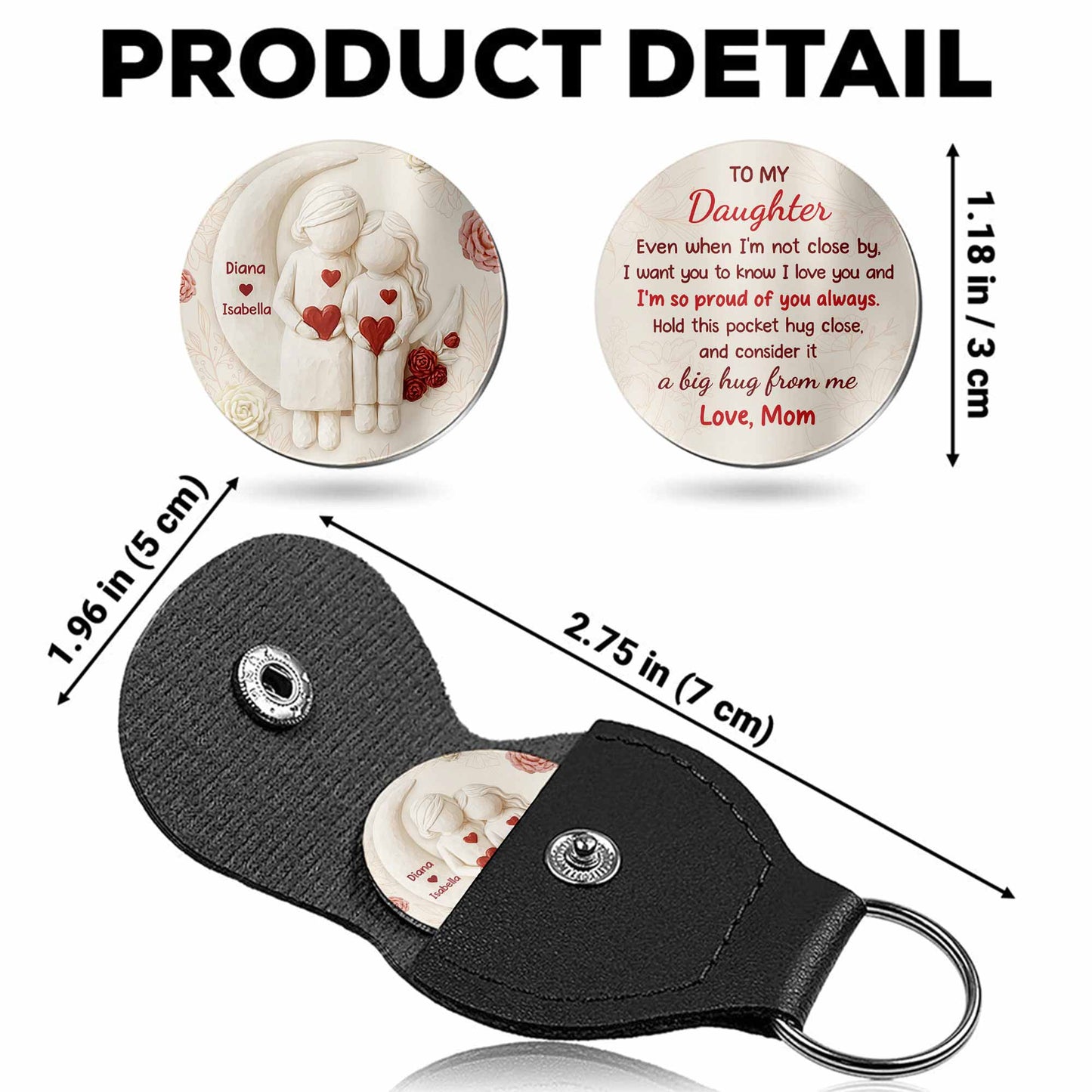 To My Daughter, Flowers and Hearts Design