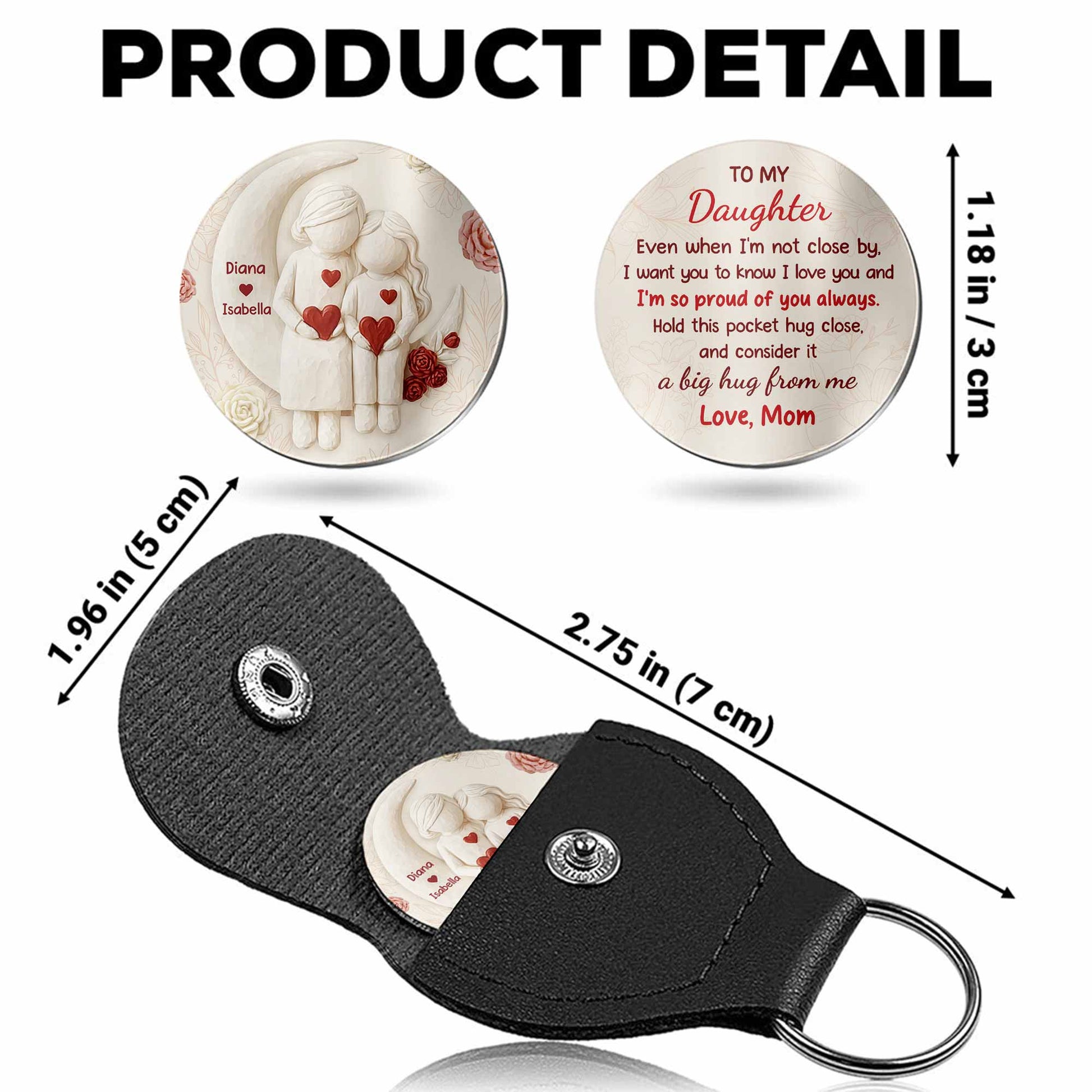 To My Daughter, Flowers and Hearts Design