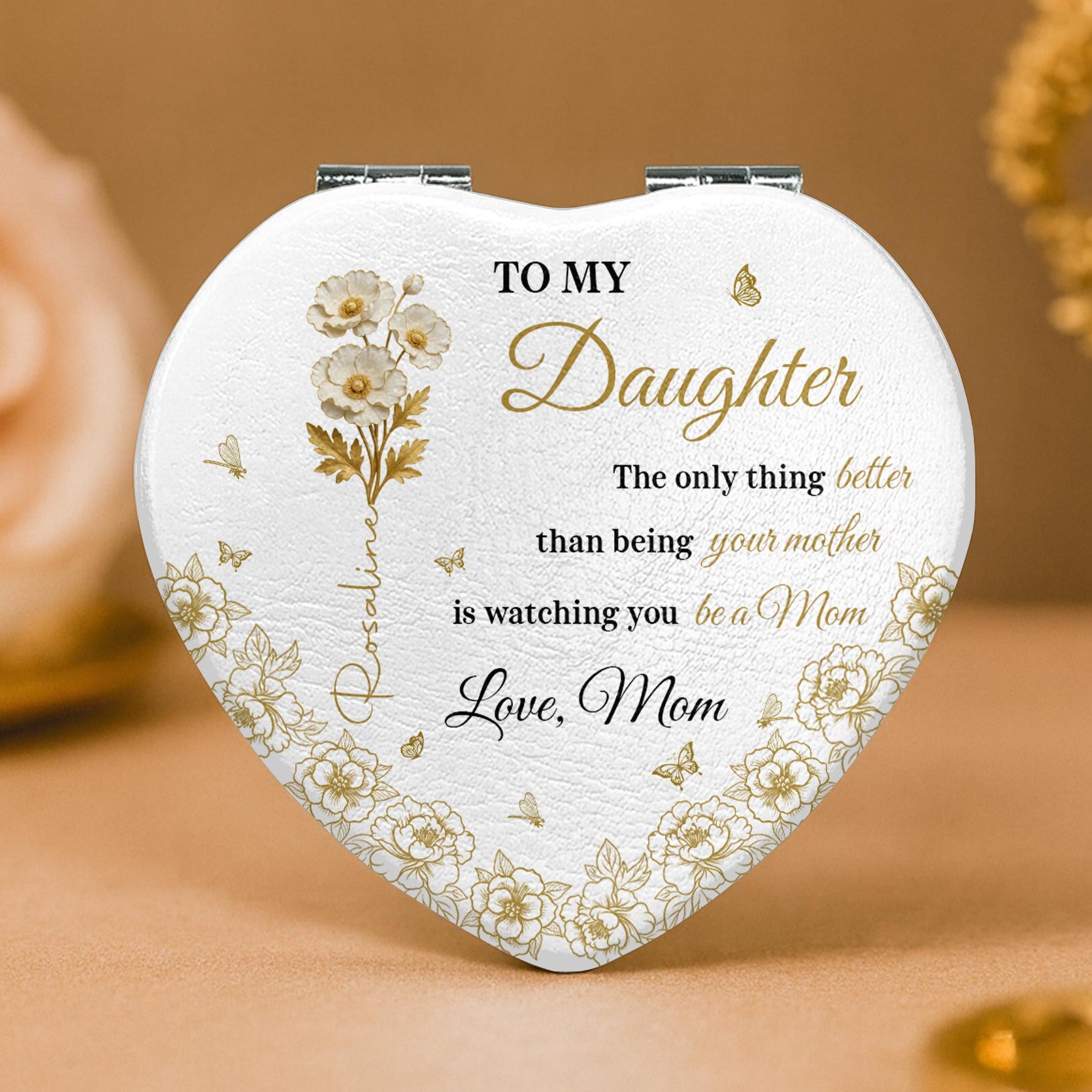 To My Daughter, Love From Mom, Butterflies And Flowers
