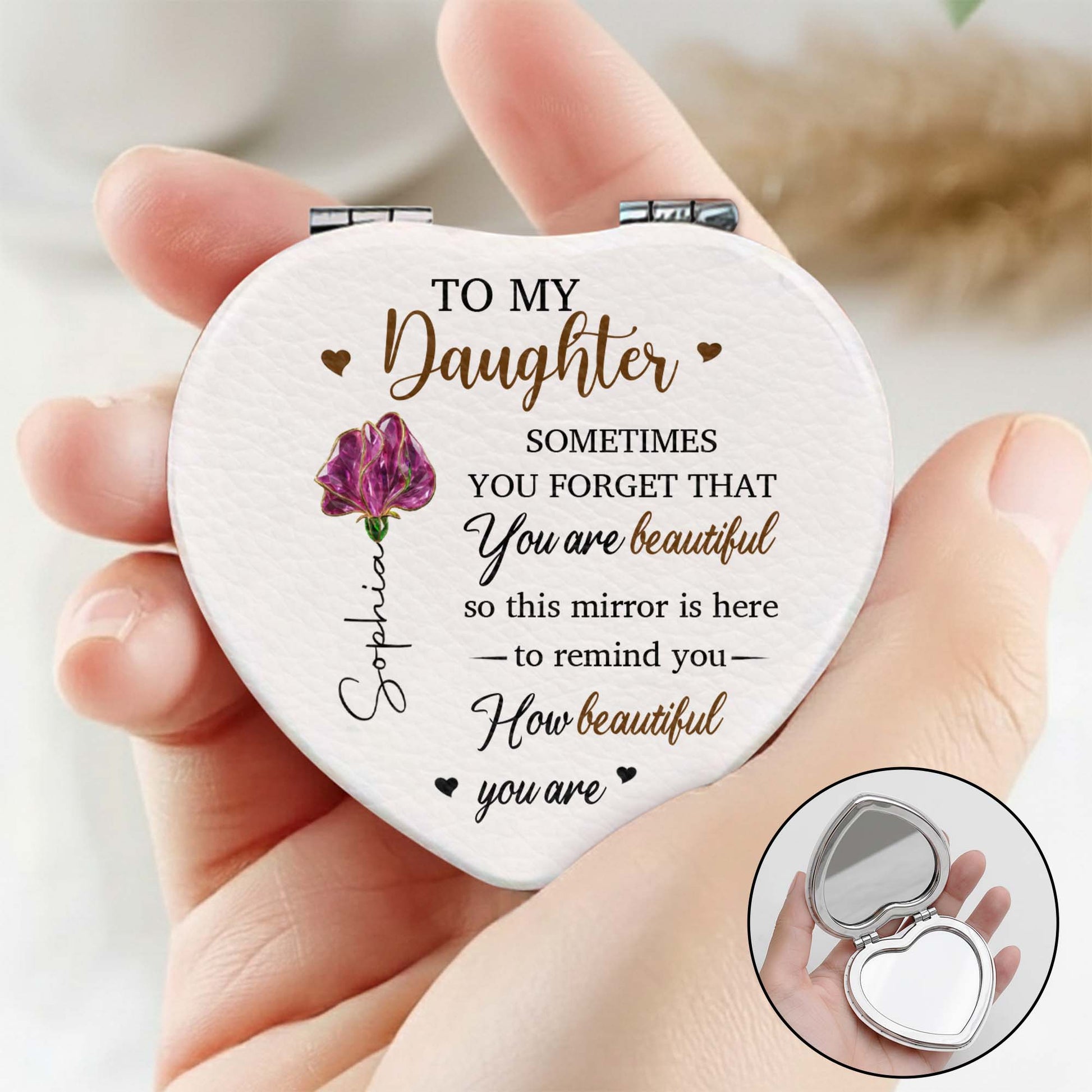 To My Daughter, You Are Beautiful, Heart And Flower
