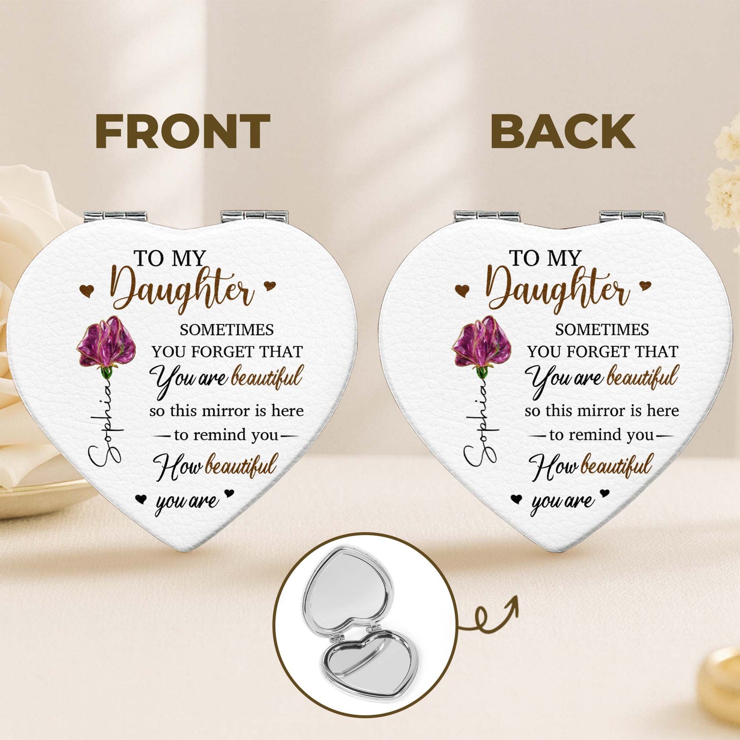 To My Daughter, You Are Beautiful, Heart And Flower