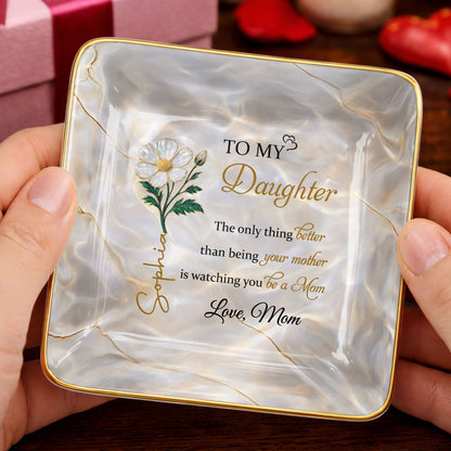 To My Daughter, Flower Design Jewelry Dish