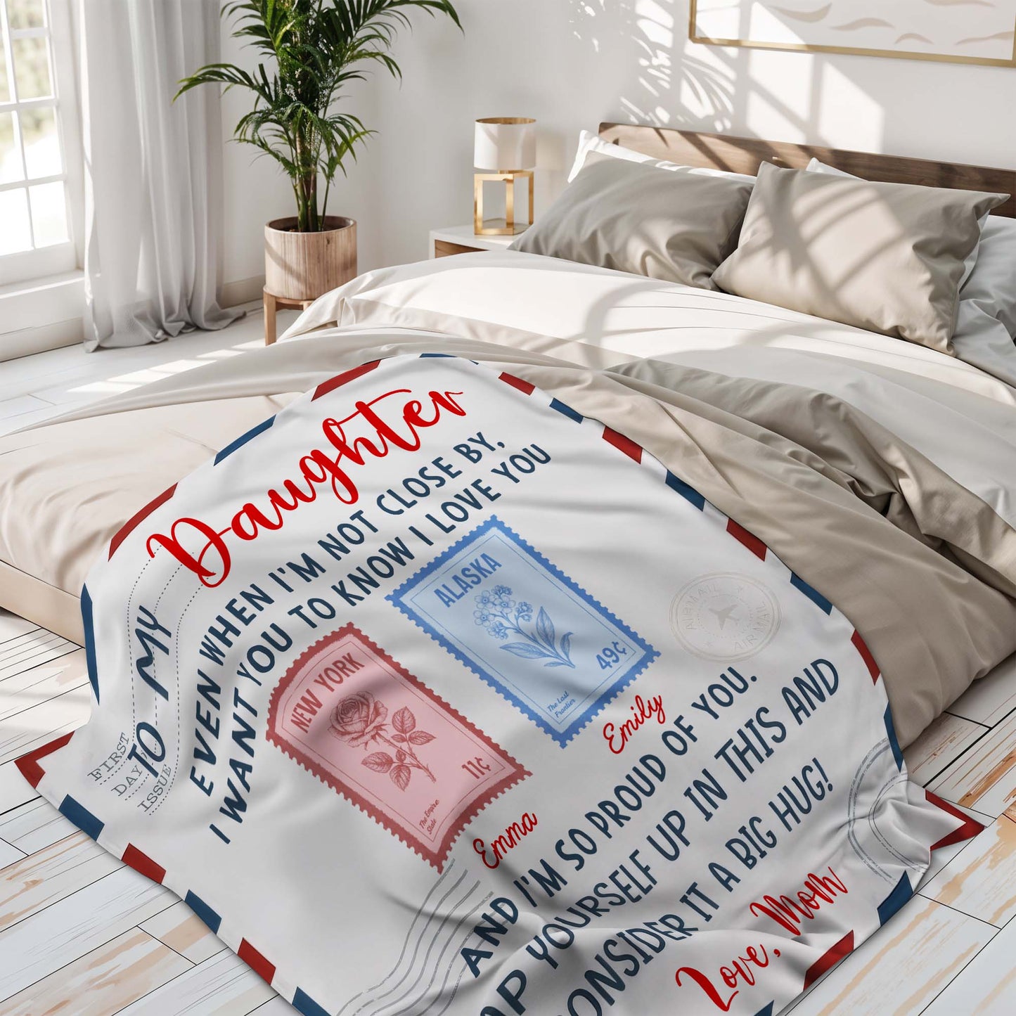 To My Daughter, Love and Postal Stamps Design