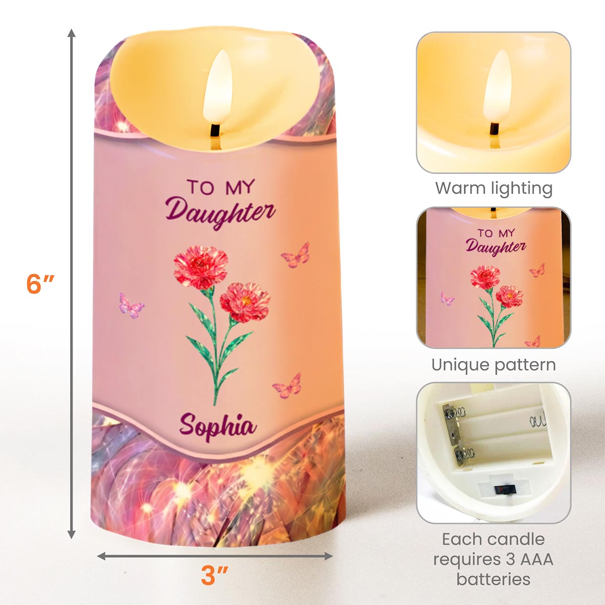 To My Daughter, Flowers And Butterflies Love Message