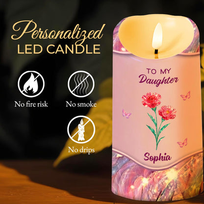 To My Daughter, Flowers And Butterflies Love Message