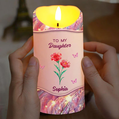 To My Daughter, Flowers And Butterflies Love Message