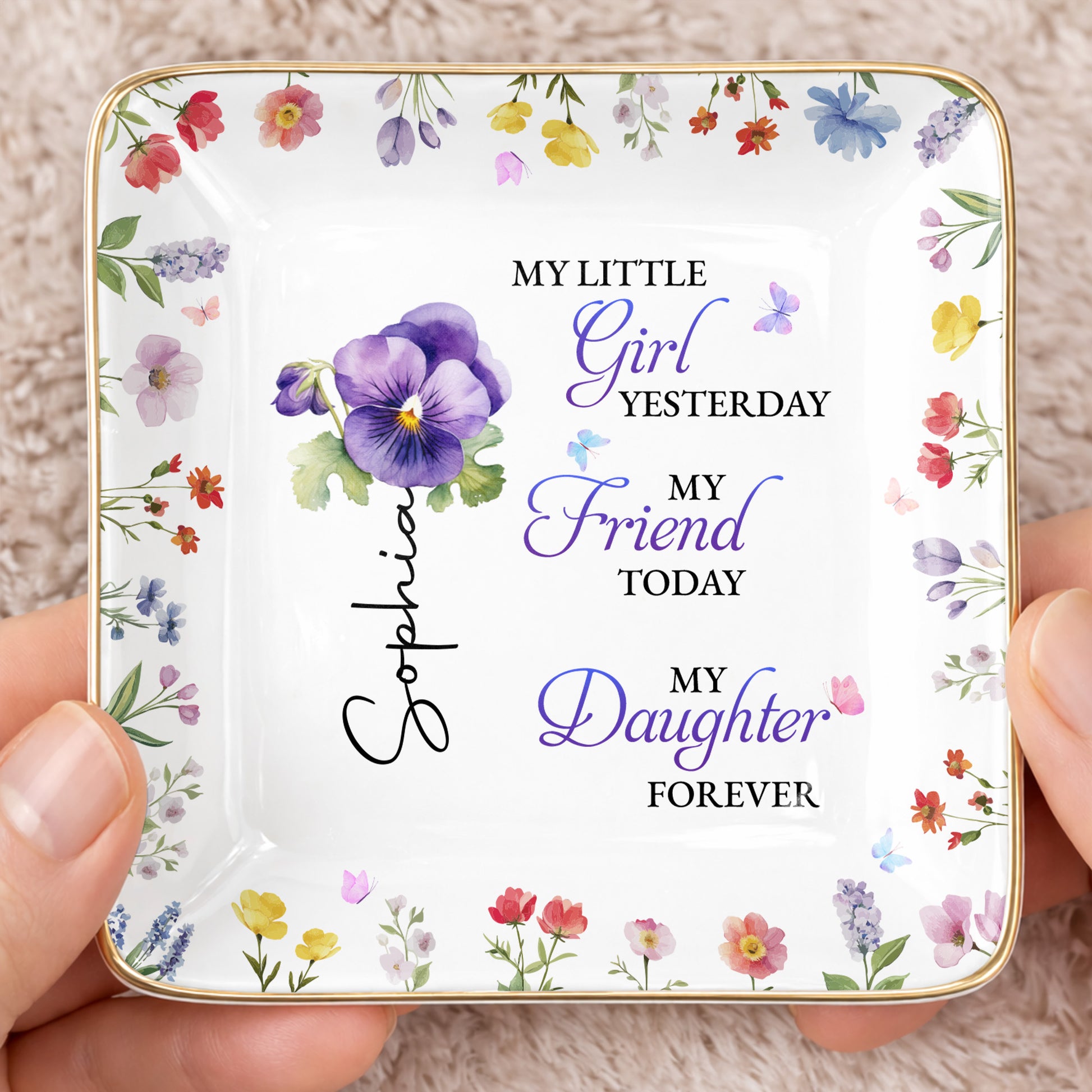 My Little Girl Yesterday, Flowers Ceramic Dish