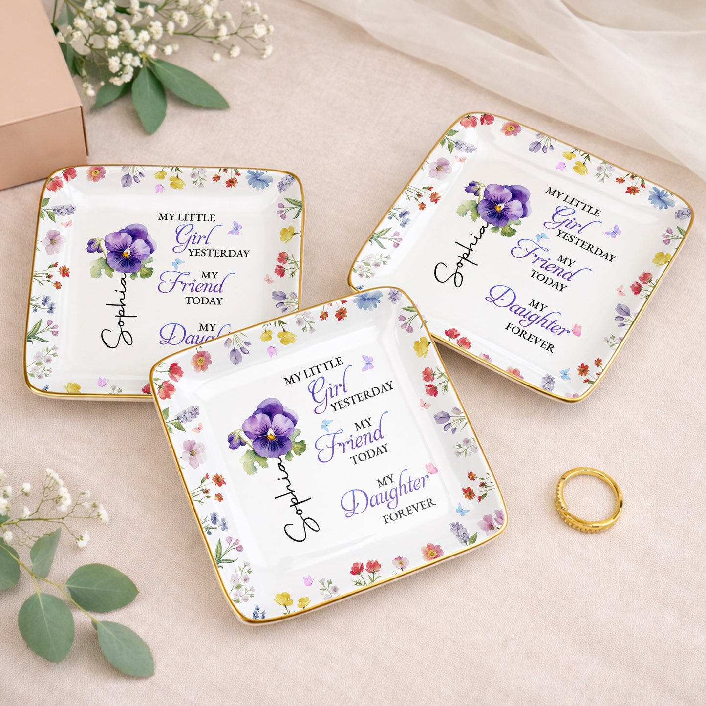 My Little Girl Yesterday, Flowers Ceramic Dish