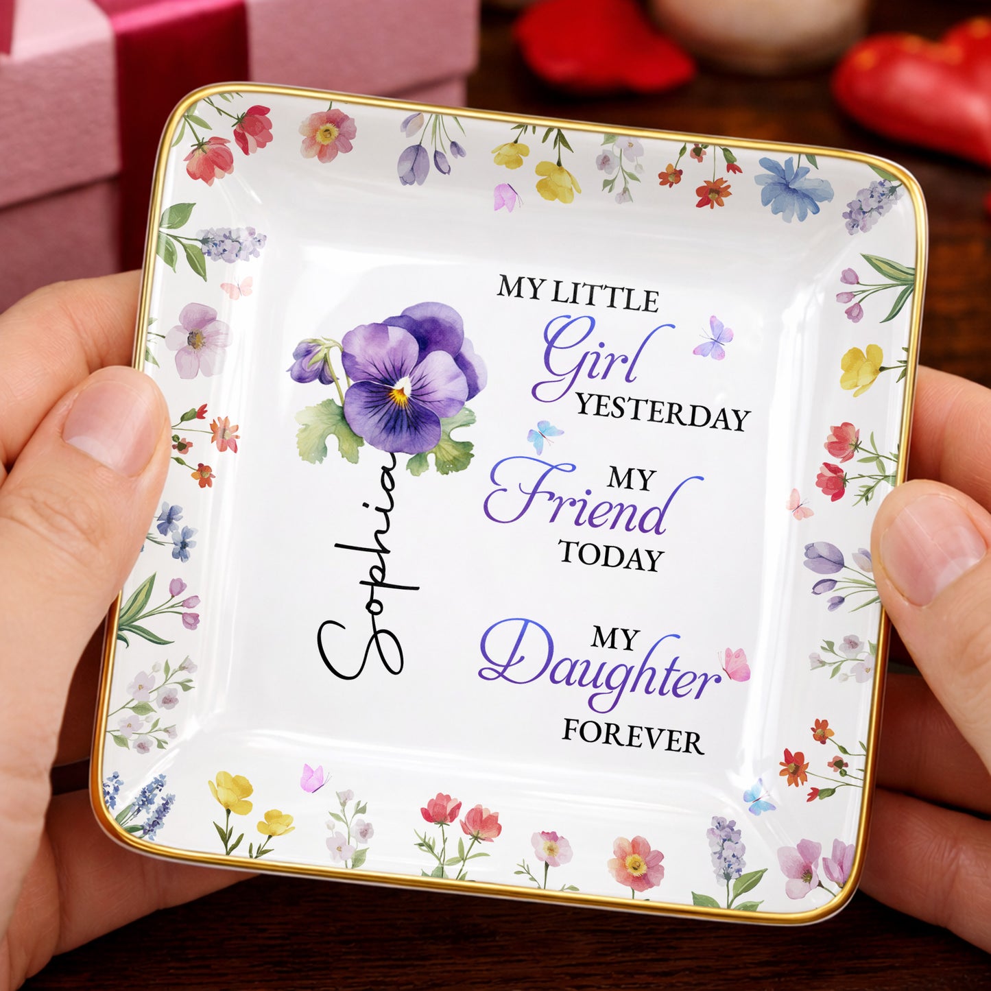 My Little Girl Yesterday, Flowers Ceramic Dish
