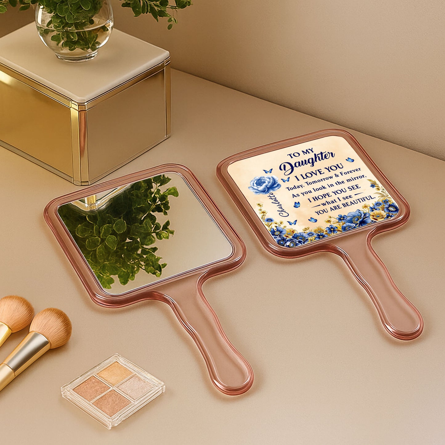 To My Daughter, I Love You, Flowers And Butterflies