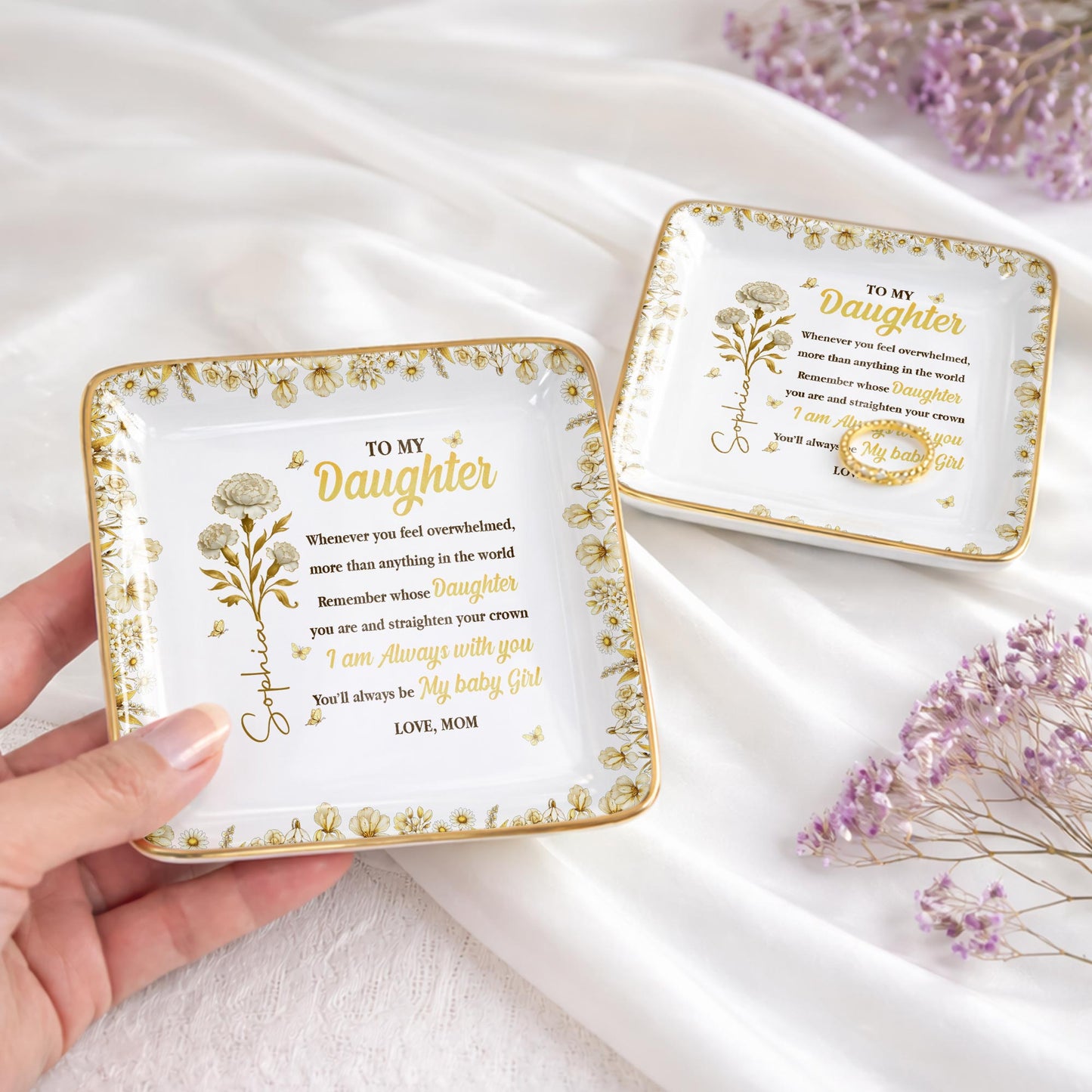 To My Daughter, Straighten Your Crown With Flowers And Crown Design