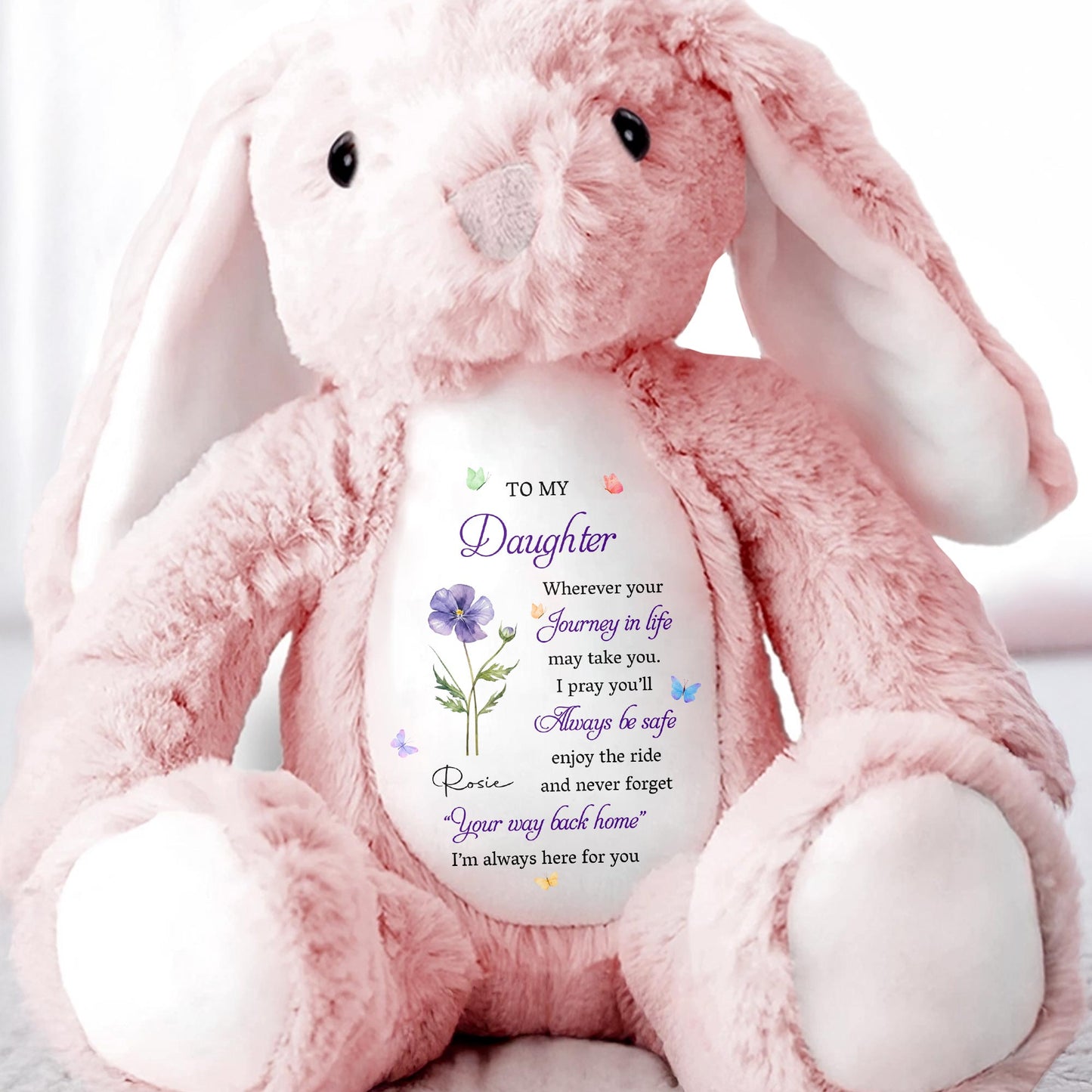 To My Daughter Bunny With Flower