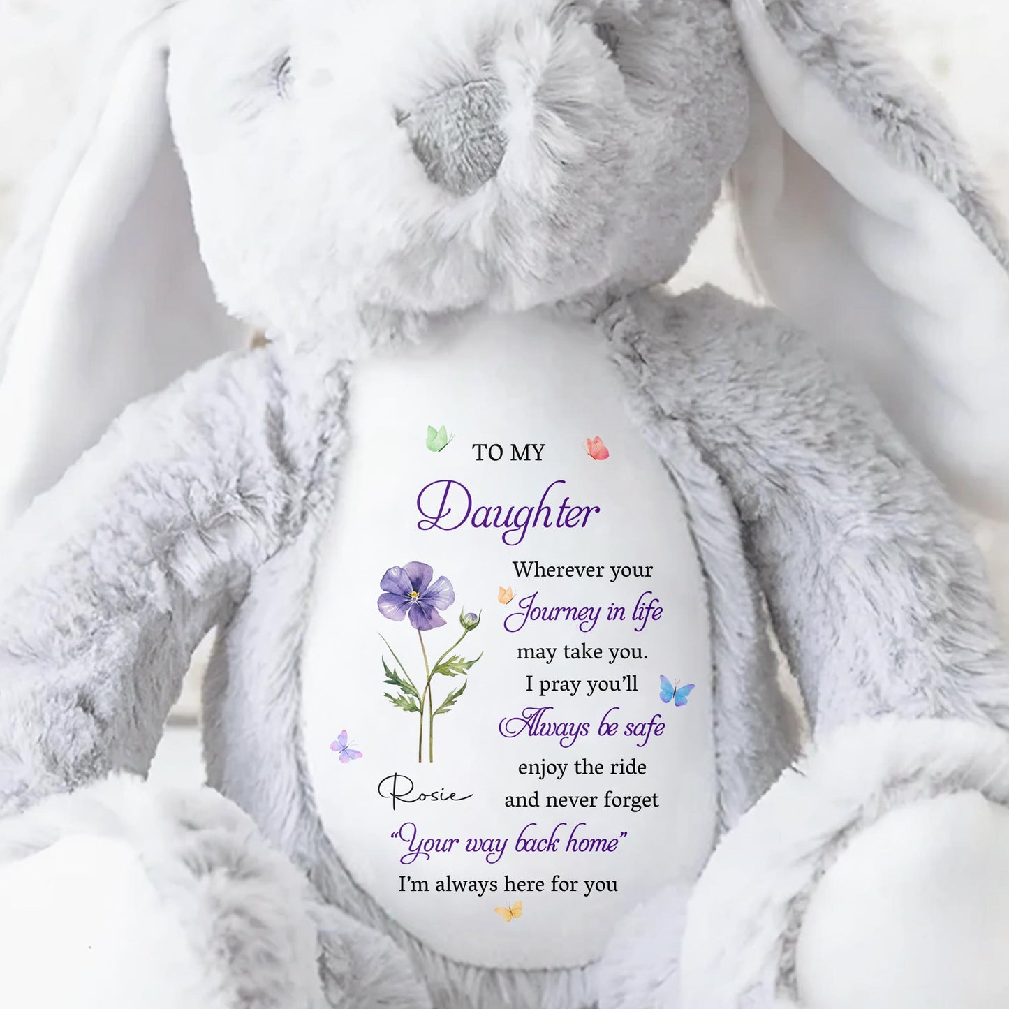 To My Daughter Bunny With Flower