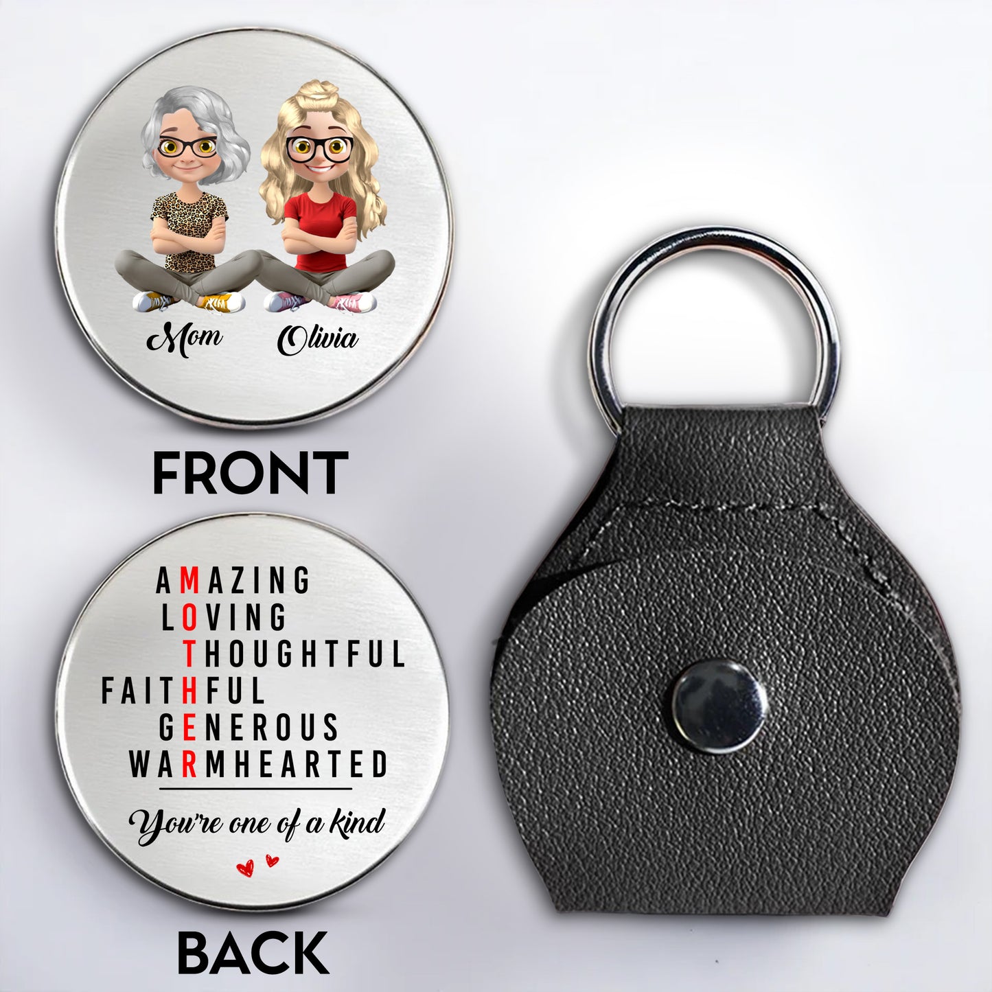 Amazing Loving Thoughtful Mother One Of A Kind Personalised Women Illustrations - Personalized Custom Pocket Hug - DAU320_HTOK