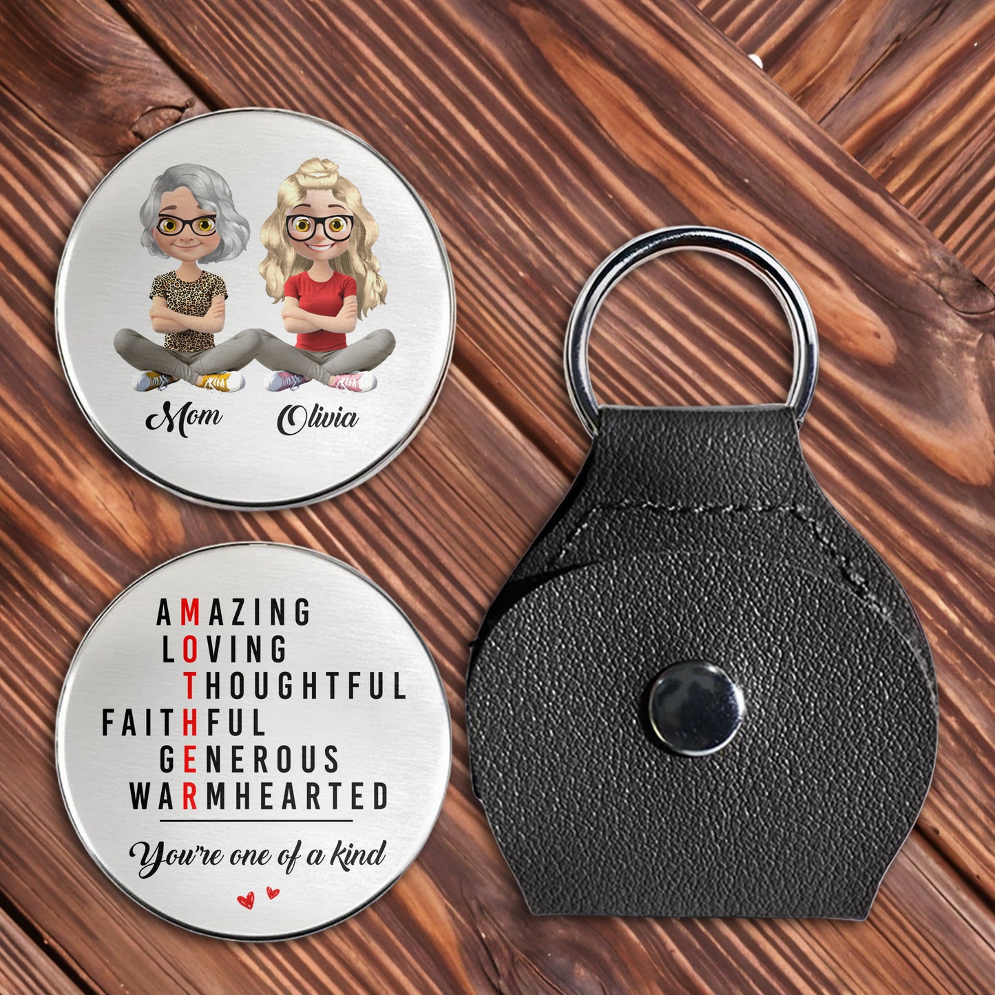 Amazing Loving Thoughtful Mother One Of A Kind Personalised Women Illustrations - Personalized Custom Pocket Hug - DAU320_HTOK