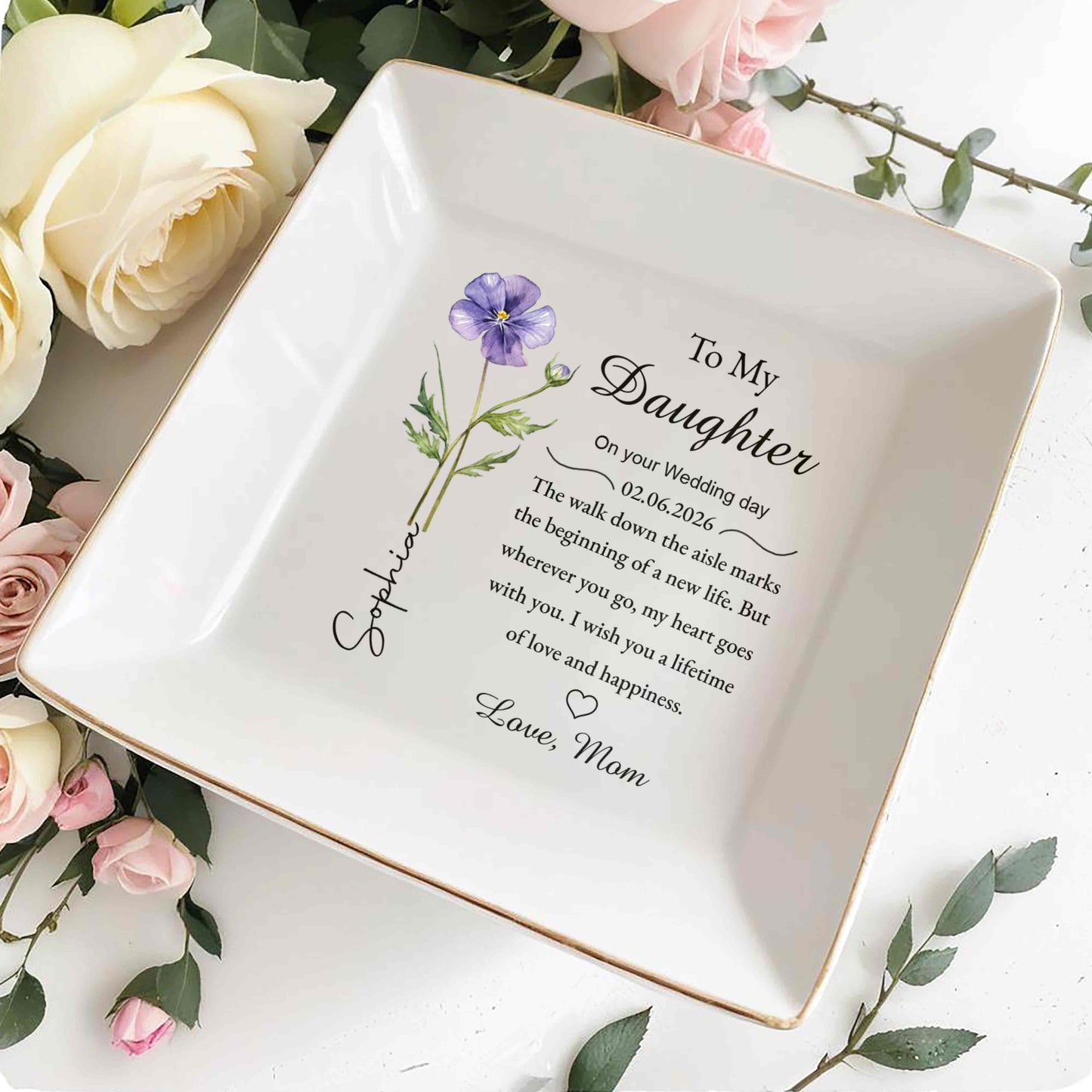 To My Daughter On Your Wedding Day With Purple Flower