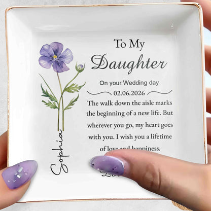 To My Daughter On Your Wedding Day With Purple Flower
