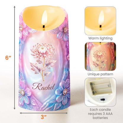 To My Beautiful Daughter Purple Flowers Personalized Candle