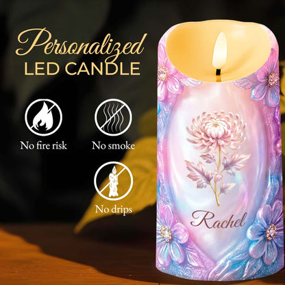 To My Beautiful Daughter Purple Flowers Personalized Candle