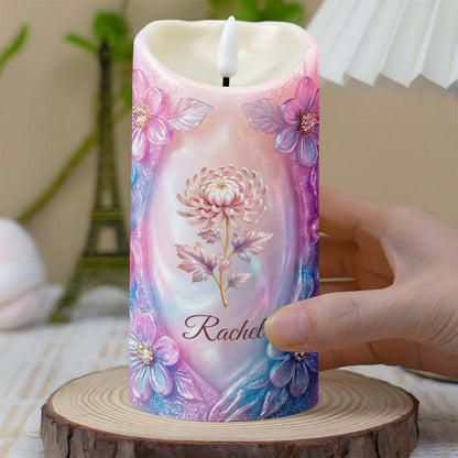 To My Beautiful Daughter Purple Flowers Personalized Candle