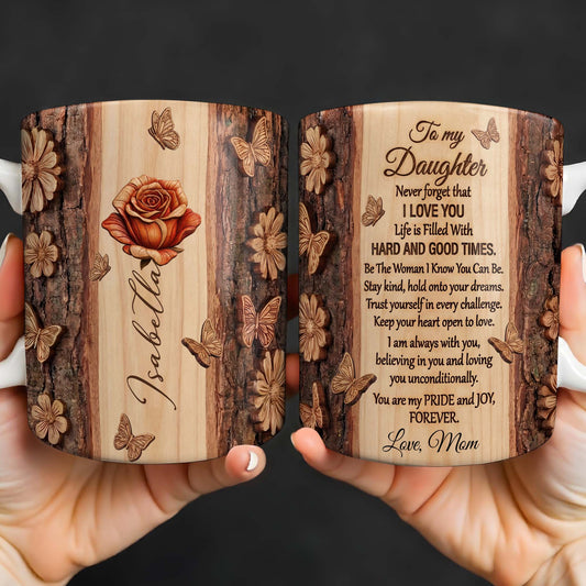 A Beautiful Rose In Full Bloom With Butterflies And Wood Texture