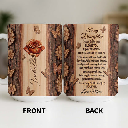 A Beautiful Rose In Full Bloom With Butterflies And Wood Texture