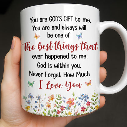 To My Daughter Floral Garden With Butterflies And Flowers - Personalized Custom Coffee Mug - DAU367_MG