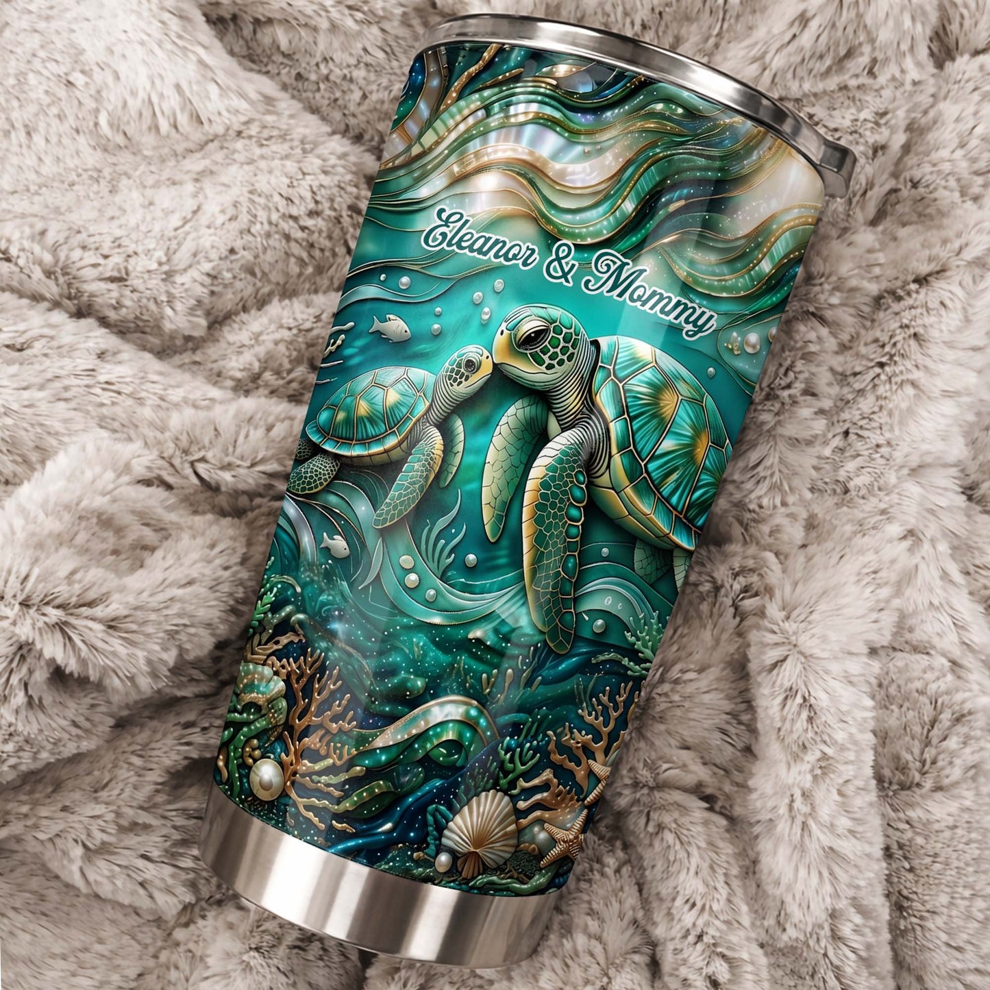 To My Daughter If I Could Give You Sea Turtle Pearls - Personalized Custom Stainless Steel Tumbler 20oz 30oz - DAU457_TB