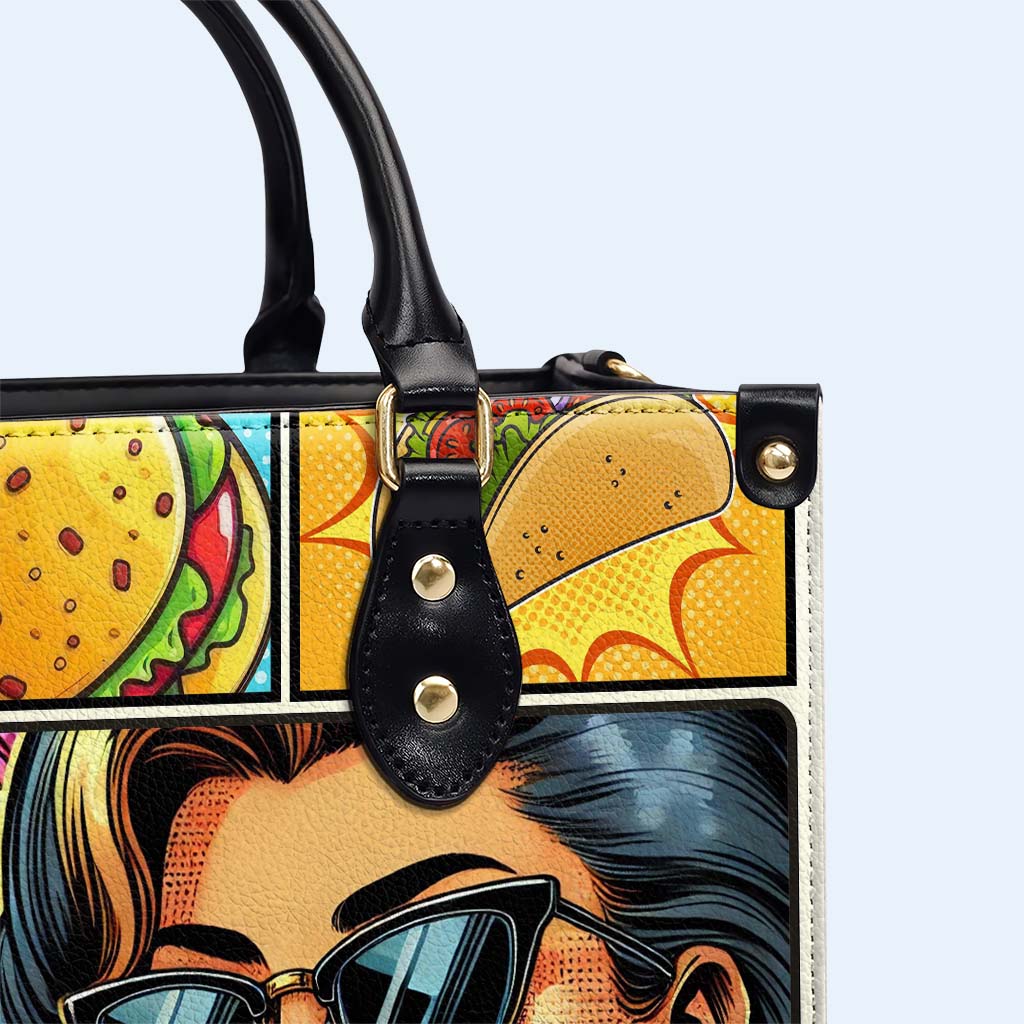 Puedo comprarme tacos - Bolso de mano de cuero personalizado - QCUS016_HB