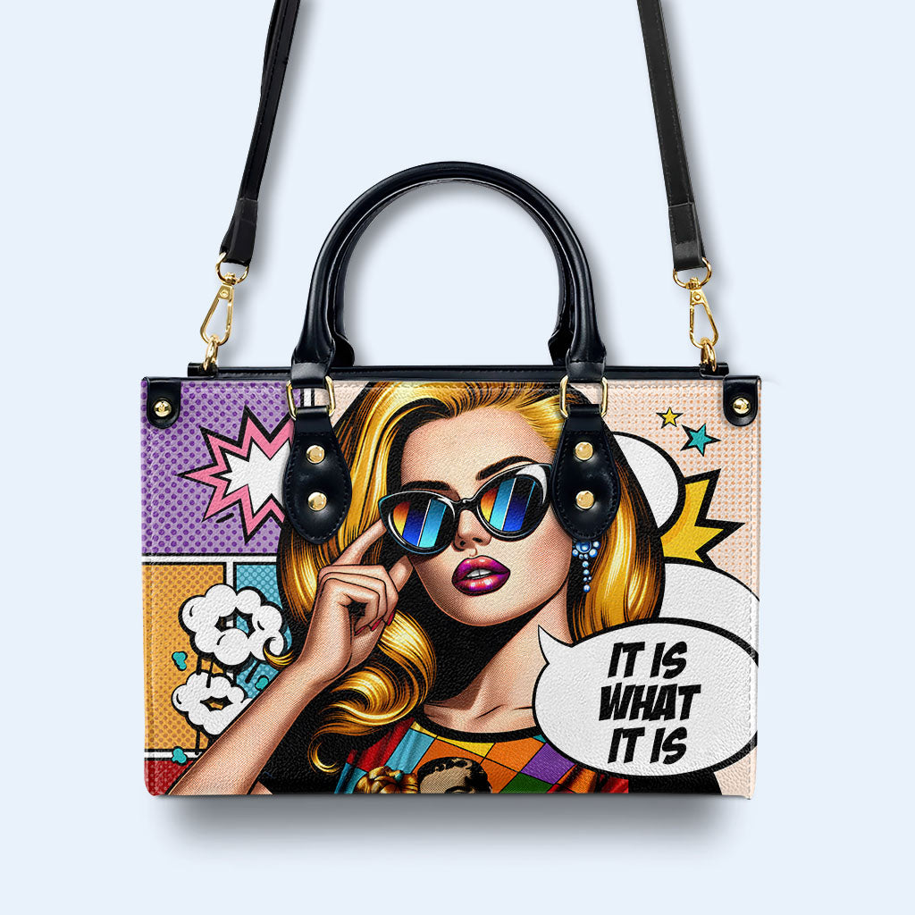 Custom Image Handbag It Is What It Is - Comic Style Personalized Custom Leather Handbag, All ...