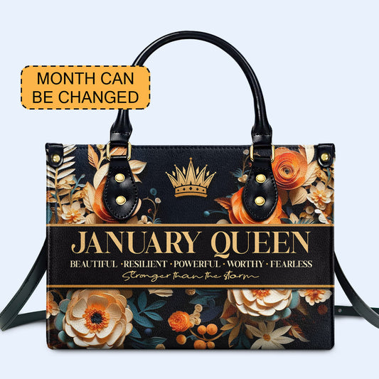 Month Queen - Personalized Leather Handbag - DB27