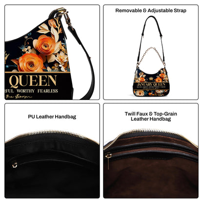 3-Line Custom Text - Month Queen - Bespoke Chain Crossbody Handbag - DB27CH