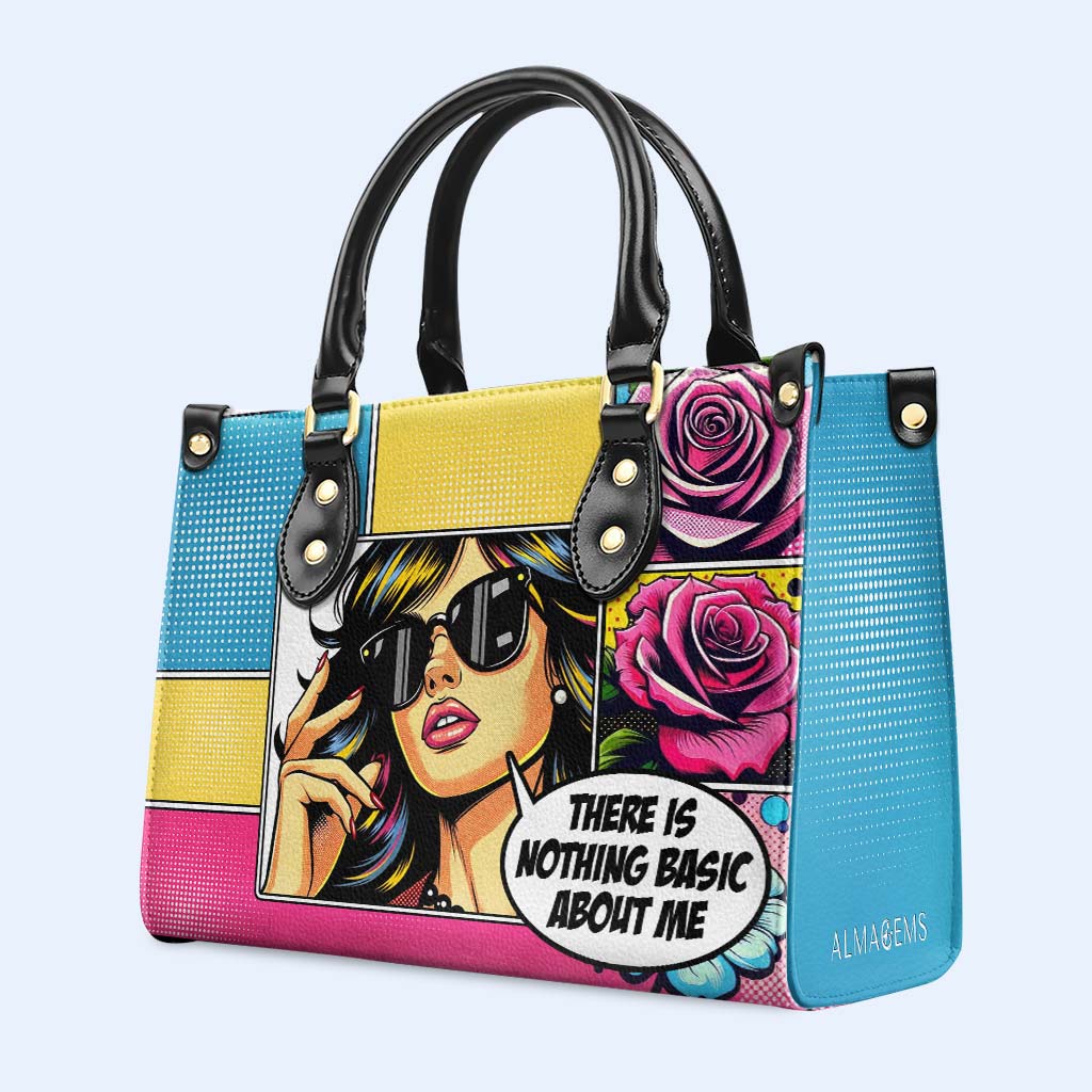 There Is Nothing Basic About Me - Personalized Leather Handbag - QCUS001_HB